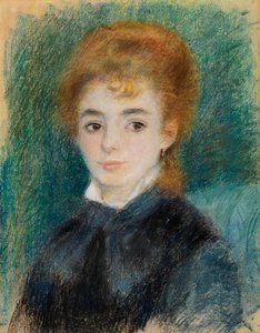 赤褐色の髪の婦人 1875-78年頃 パステル、トチ紙 作： Pierre Auguste Renoir