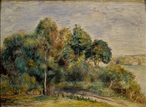 風景。絵画：ピエール・オーギュスト・ルノワール（Pierre-Auguste 作： Pierre Auguste Renoir