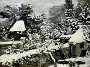 風景、雪の影響、1868年頃 作： Pierre Auguste Renoir