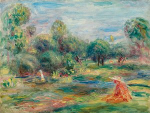 カーニュの風景、c。 1907-1908 作： Pierre Auguste Renoir
