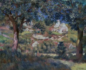 La Roche Guyonの風景、1887年頃（キャンバスに油彩） 作： Pierre Auguste Renoir