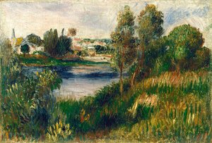 ヴェトゥイユの風景、c。 1890年。 作： Pierre Auguste Renoir