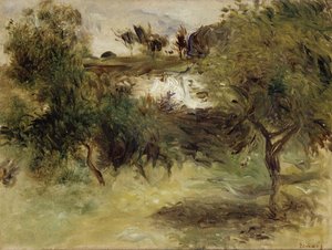 木のある風景 作： Pierre Auguste Renoir