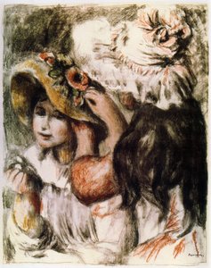 帽子の固定、1898 作： Pierre Auguste Renoir