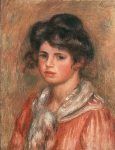 白いスカーフ 作： Pierre Auguste Renoir