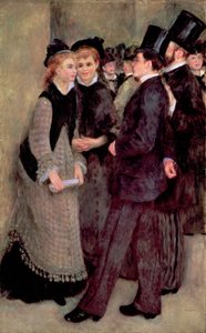 コンサバトリー1877を離れる（キャンバスに油彩） 作： Pierre Auguste Renoir
