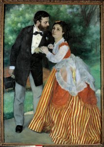 Les fiances, monsieur et madame Sisley イギリス人の印象派画家アルフレッド・シスレー（1839-1899）と後妻のウジェニー・レスクエズックのポートレイト。ピエール・オーギュスト・ルノワール（1841-1919）の絵画 作： Pierre Auguste Renoir