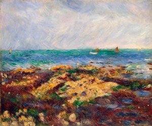 Yport、1883年の干潮。 作： Pierre Auguste Renoir