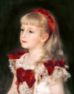 赤いリボンのマドモアゼルグリンプレル 作： Pierre Auguste Renoir