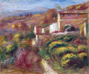 郵便局の家（Cagnes sur mer） - ピエール・オーギュスト・ルノワール（1841-1919）の絵画 - 油彩・キャンバス 作： Pierre Auguste Renoir
