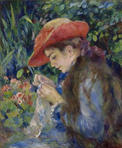 マリーテレーズデュランルエルソーイング、1882年 作： Pierre Auguste Renoir
