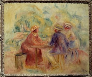 庭での出会い オーギュスト・ルノワール（1841-1919）の絵画 20世紀 日0,55x0,65 m パリ、オルセー美術館 作： Pierre Auguste Renoir