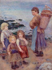 ベルネヴァルのムール貝漁師 作： Pierre Auguste Renoir