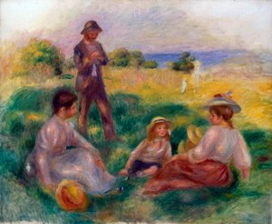 1898年にベルヌヴァルで国の党。 作： Pierre Auguste Renoir