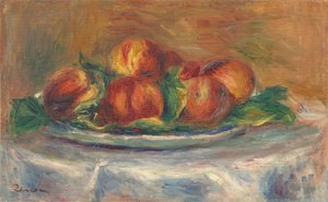 皿の上の桃、19021905。 作： Pierre Auguste Renoir