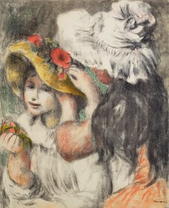 帽子の固定、1898 作： Pierre Auguste Renoir