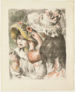 帽子を固定する 作： Pierre Auguste Renoir
