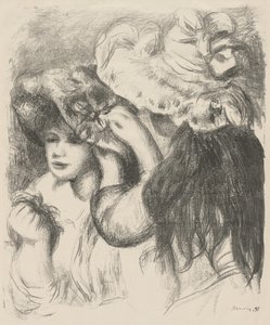 帽子を固定する 作： Pierre Auguste Renoir