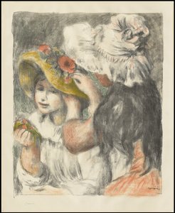 帽子の固定：2番目のプレート、c.1898 作： Pierre Auguste Renoir
