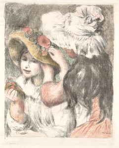 帽子の固定c。 1898年。 作： Pierre Auguste Renoir