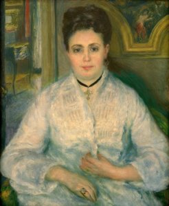白のマダムビクターショケの肖像画 作： Pierre Auguste Renoir