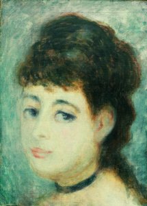 若い女性の肖像画。パリジャン 作： Pierre Auguste Renoir
