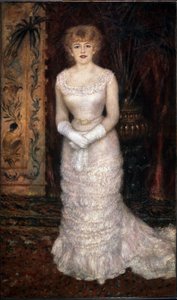 女優ジャンヌ サマリー (コメディ フランセーズ) の肖像画。 ピエール・オーギュスト・ルノワールの絵画 (ピエール=オーギュスト・ルノワール) 作： Pierre Auguste Renoir