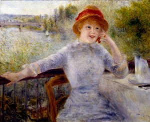 アルフォンシーヌ・フルネーズ（1845-1937）の肖像、旧名「ア・ラ・グルヌイエール」。シャトゥーとリュエイユの間にあるキアール島（イヴリーヌ）のレストランのオーナーの娘、ピエール・オーギュスト・ルノワール（1841-1919）の絵 作： Pierre Auguste Renoir