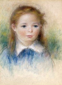少女の肖像画。少女の肖像画 作： Pierre Auguste Renoir