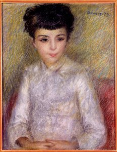 若い女の子の肖像。ピエール・オーギュスト・ルノワール（1841-1919）の絵画 作： Pierre Auguste Renoir
