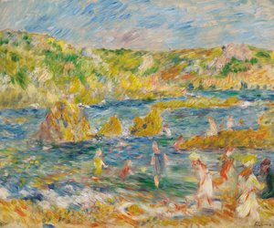 ガーンジー島のフィギュア ビーチのあるガーンジー ロックス、1883 年。