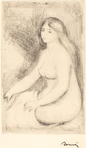 着席した水浴者ベニュウズ・アシス、c。 1905年。 作： Pierre Auguste Renoir