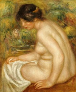 座っている入浴者の側面図 作： Pierre Auguste Renoir