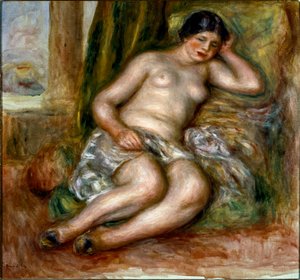 眠っているオダリスクやスリッパのオダリスク。絵画：ピエール・オーギュスト・ルノワール（Pierre-Auguste 作： Pierre Auguste Renoir