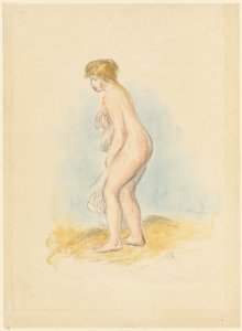 立っている女性の入浴者