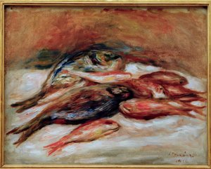 魚のある静物 作： Pierre Auguste Renoir