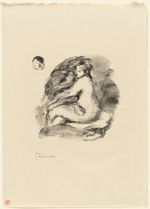 座っている女性のヌード、バリアントの研究 作： Pierre Auguste Renoir
