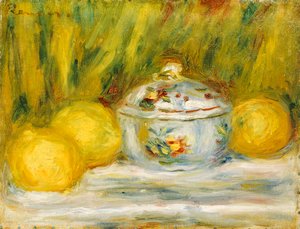 シュガーボウルとレモン、1915 作： Pierre Auguste Renoir