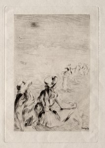 ベルナーヴァルのビーチで。 作： Pierre Auguste Renoir