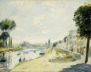 ブージヴァルのセーヌ河岸、1875年頃 作： Pierre Auguste Renoir