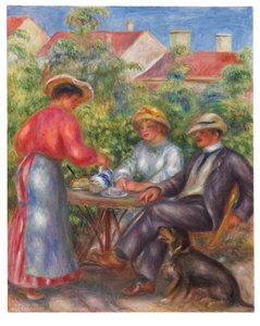 一杯のお茶、または庭、c.1906-07 作： Pierre Auguste Renoir