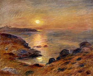 Douarnenezでの太陽の設定。ドゥアルネネスでの太陽の層、1883 作： Pierre Auguste Renoir