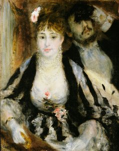 シアターボックス、1874 作： Pierre Auguste Renoir