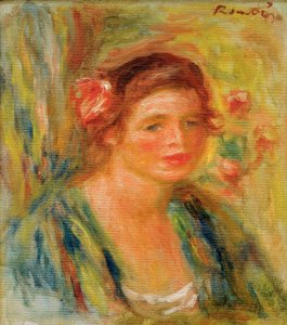 若い女性の頭（ガブリエルの肖像） 作： Pierre Auguste Renoir