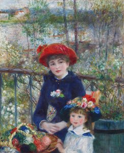 二人の姉妹（テラスで） 作： Pierre Auguste Renoir