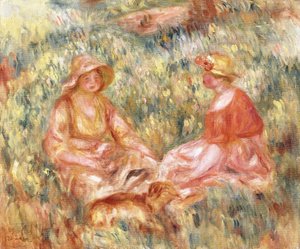 草の中の二人の女性、1910年頃 作： Pierre Auguste Renoir