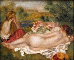 二人の水浴客絵画：ピエール・オーギュスト・ルノワール（Pierre-Auguste