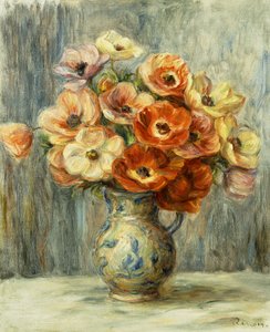 花瓶d "アネモネ、 作： Pierre Auguste Renoir