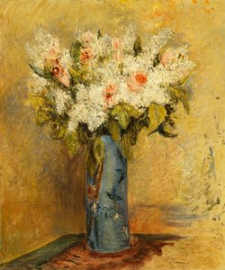 リリーとバラの花瓶、1870年頃 作： Pierre Auguste Renoir