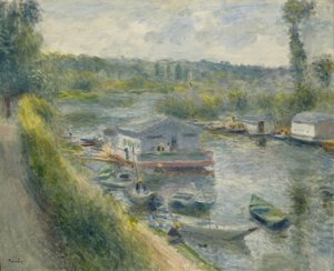 Bas-Meudonにある洗面所の船、1874年頃 作： Pierre Auguste Renoir